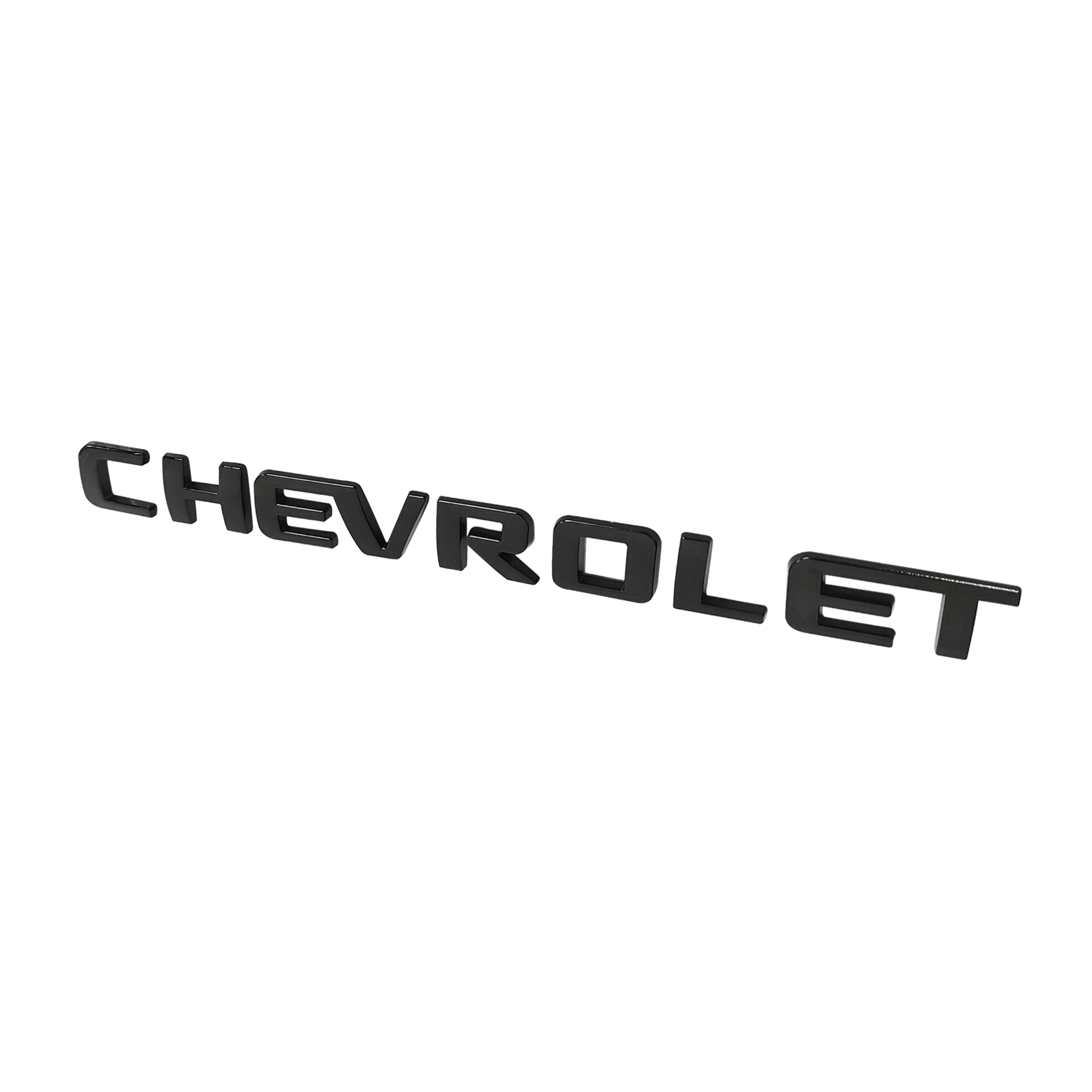 1Pc Universal Silverado Tahoe Suburban Plastic Tailgate 3D Letters Gloss Black Chevrolet