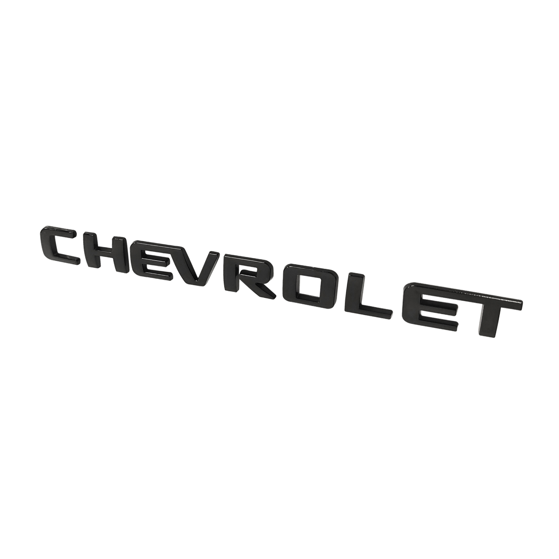 1Pc Universal Silverado Tahoe Suburban Plastic Tailgate 3D Letters Gloss Black Chevrolet