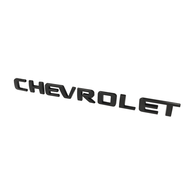 1Pc Universal Silverado Tahoe Suburban Plastic Tailgate 3D Letters Gloss Black Chevrolet