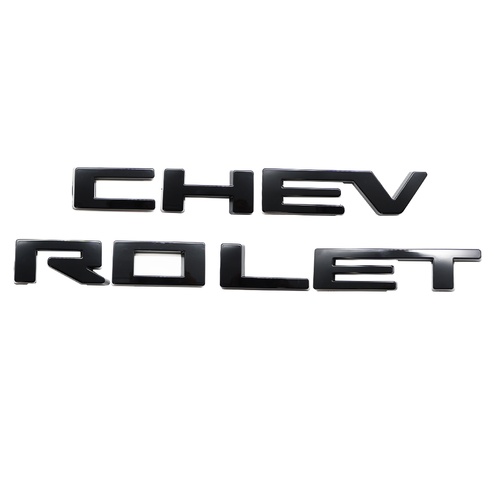 2022-2026 Silverado Custom ABS Plastic Front Grille Overlay Letter Gloss Black Chevrolet