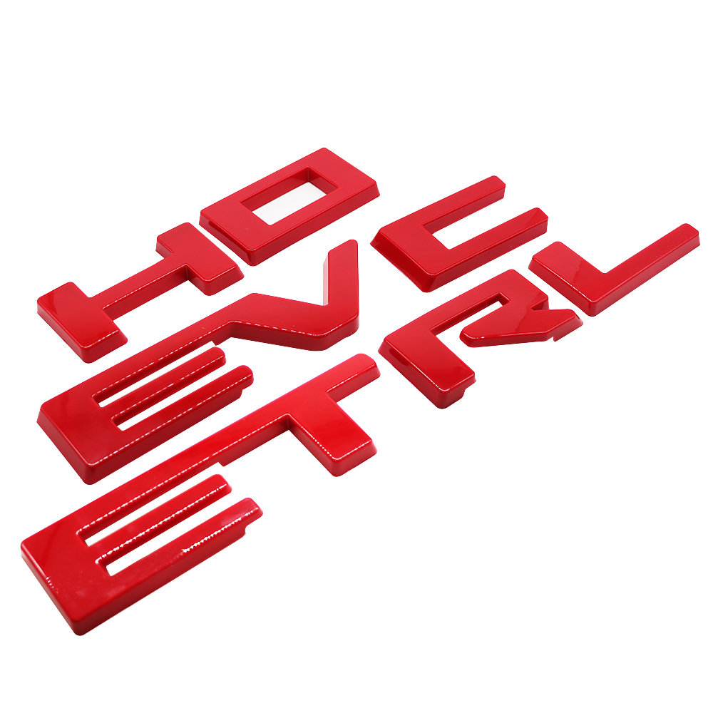 2022-2026 Silverado Custom ABS Plastic Front Grille Overlay Letter Gloss Red Chevrolet