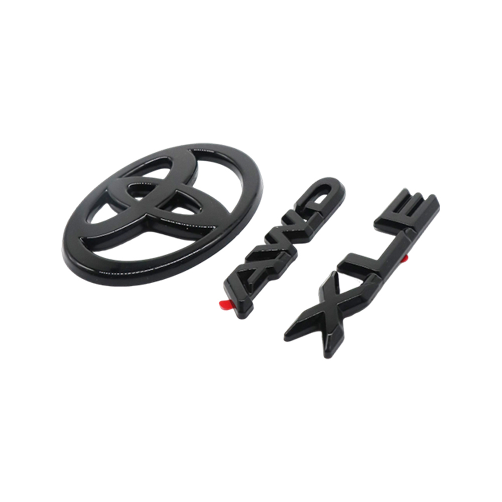3PCS 2024 2025 Grand Highlander XLE AWD Emblem Overlay Gloss Black Toyota PT948-48244-02