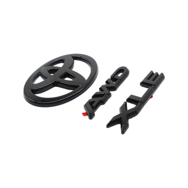 3PCS 2024 2025 Grand Highlander XLE AWD Emblem Overlay Gloss Black Toyota PT948-48244-02