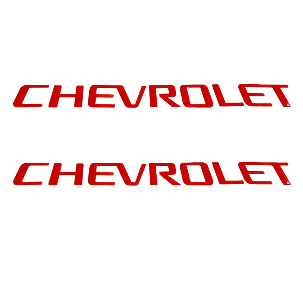 2Pcs 2014-2018 Silverado 1500 ABS Plastic Bed Rail Insert Letters Gloss Red Chevrolet