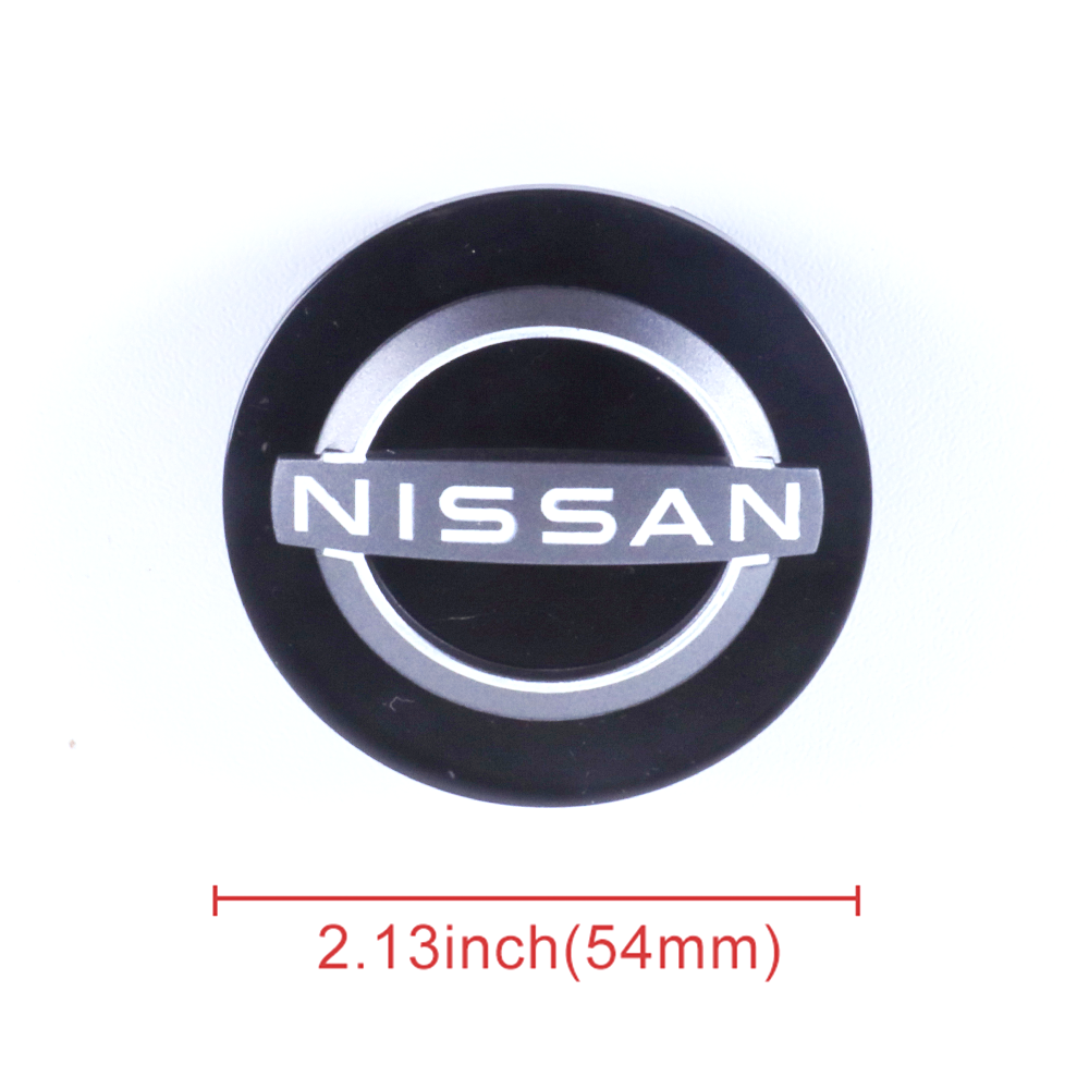 4PCS Fit 2007-2024 Altima Maxima Murano Sentra Rogue Metal Wheel Center Cap 54mm Black Gloss Nissan 40342-9LT0A
