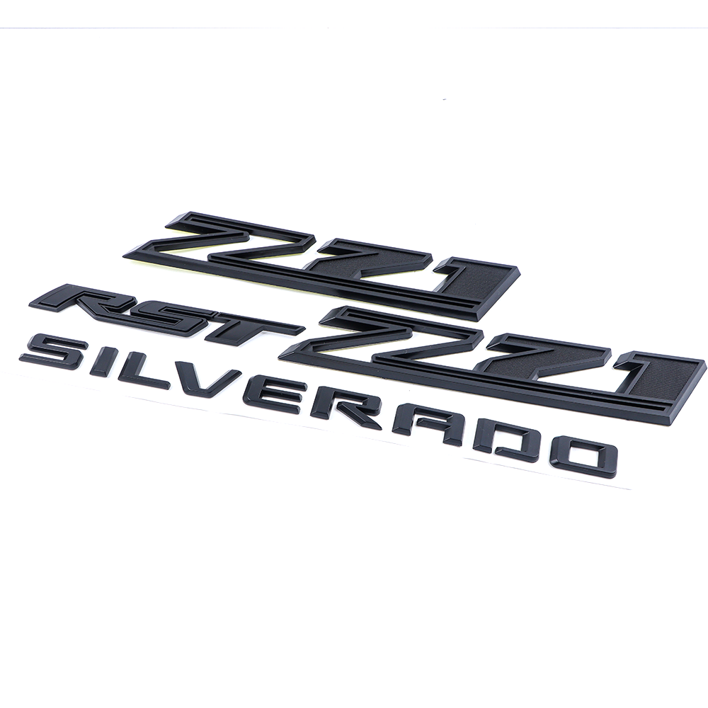 4PCS 2019-2026 Silverado RST Z71 ABS Plastic Fender Tailgate Liftgate Emblem Matte Black Chevrolet