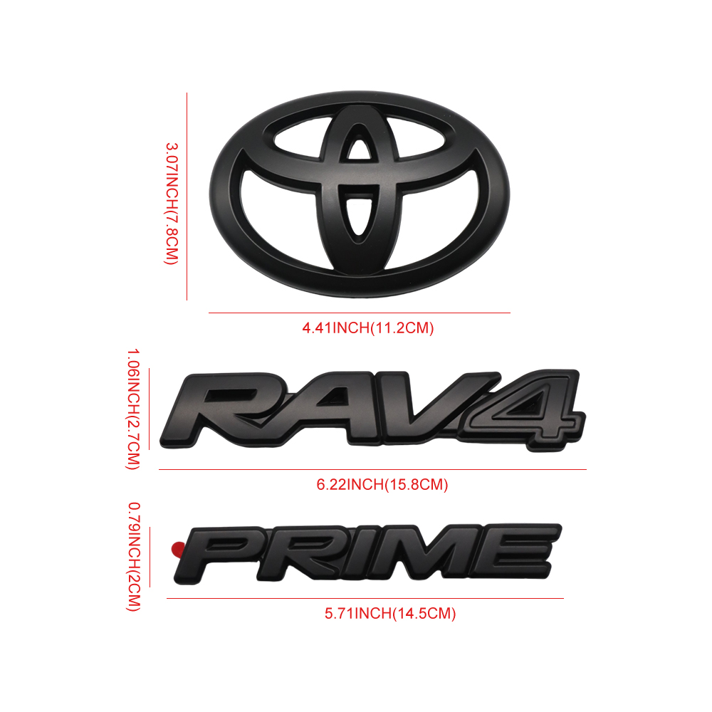 8pcs 2021-2024 RAV4 Prime XSE AWD Emblem Overlay Matte Blackout Toyota