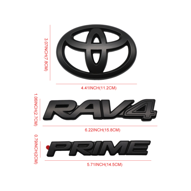 8pcs 2021-2024 RAV4 Prime XSE AWD Emblem Overlay Matte Blackout Toyota