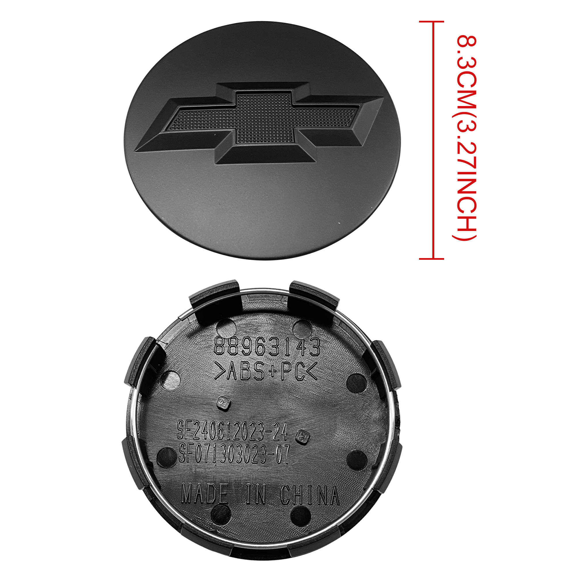 4Pcs 2007-2019 Suburban Silverado Tahoe Plastic Wheel Center Caps Matte Black Chevrolet 83mm