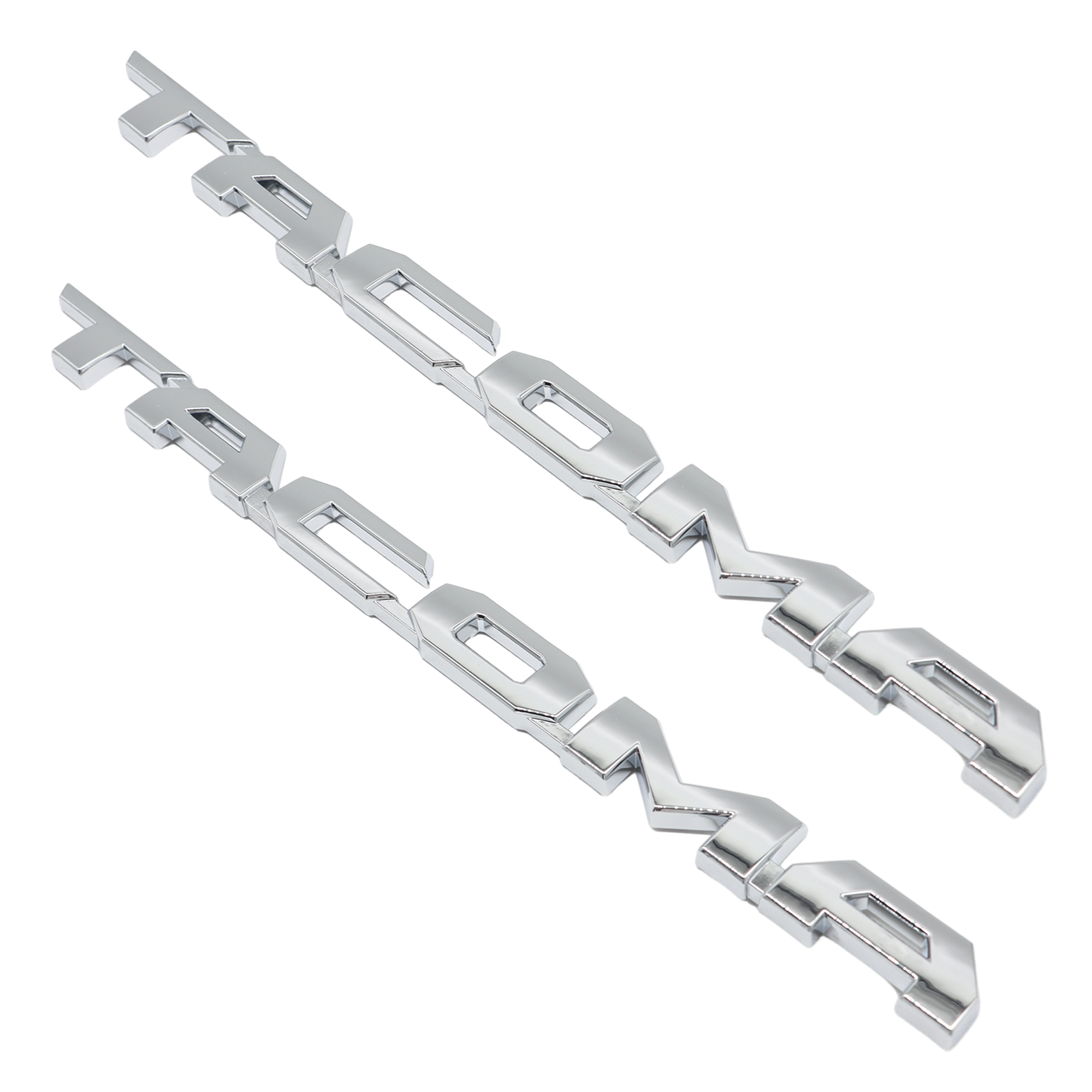 1 Set 2016-2023 Tacoma Left Right Door Tailgate Emblems Logo Gloss Silver Badges Toyota