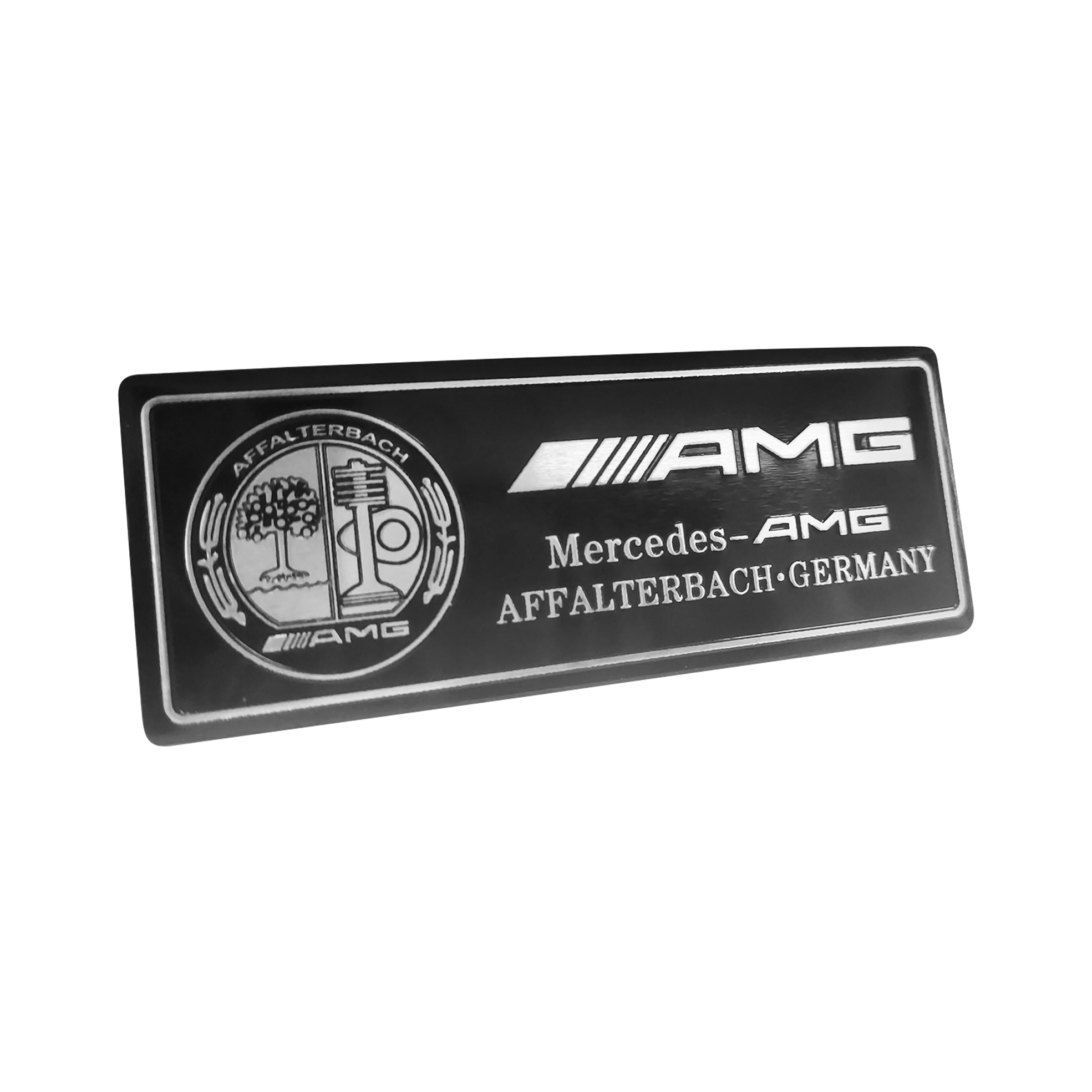 Universal AMG Affalterbach Germany Special Edition Interior Aluminum Fender Rear Badge Mercedes Benz 