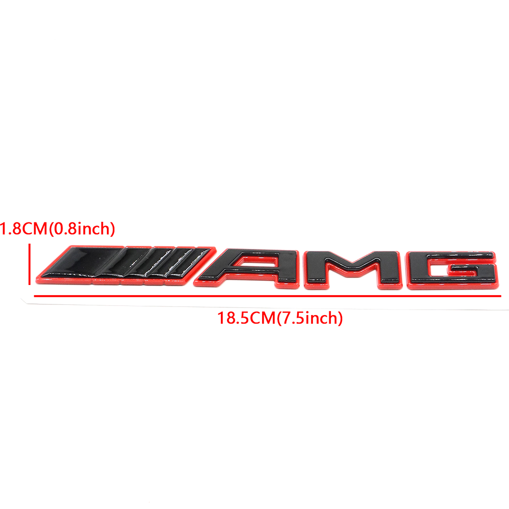 For AMG C63 CL 63 E63 S63 S65 SLK 55 SLS ABS Rear Trunk Letters 3D Sticker Sport Black Red Mercedes-Benz