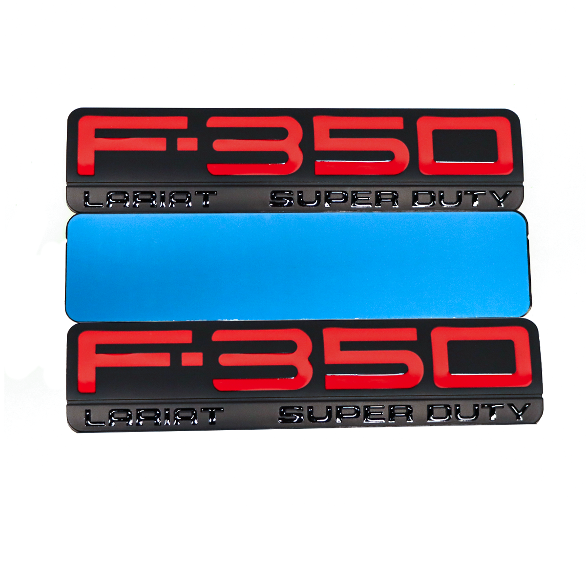 3Pcs 2005-2007 F-350 Lariat Super Duty Fender & Tailgate Badge ABS Red Black Ford 3D Rear Sticker Decal Nameplate