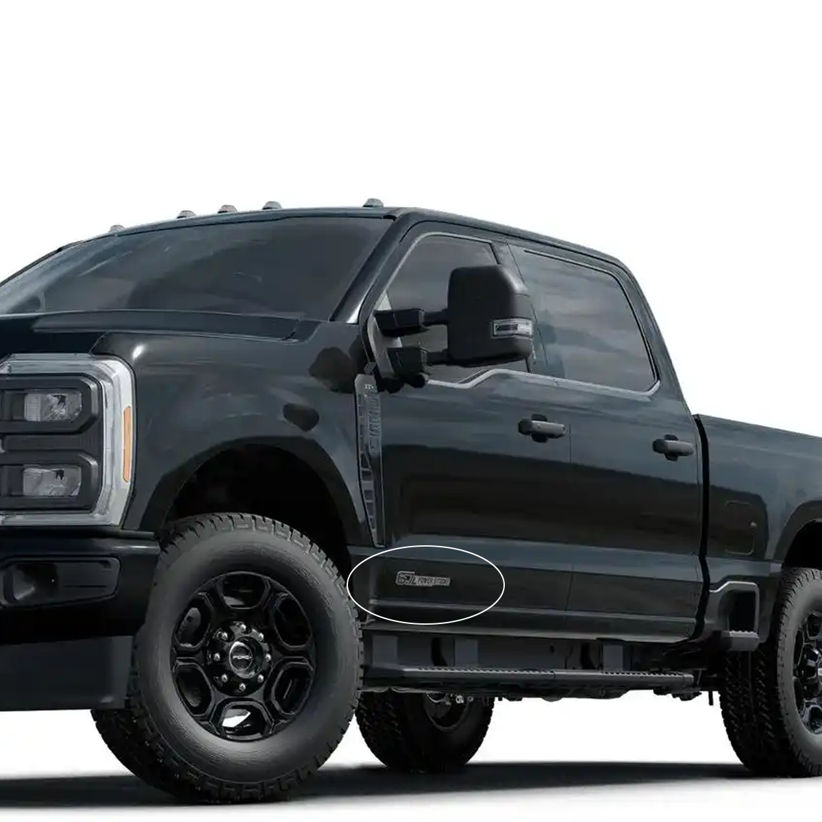2017-2026 F-250 F-350 F-450 F-550 Super Duty Fender Badge ABS Black Chrome Ford Self-Adhesive Decal Nameplate