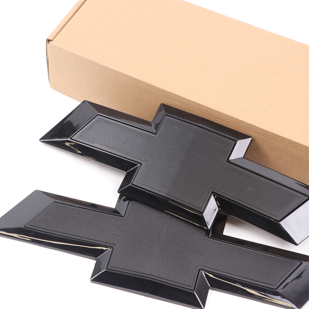 2Pcs 2016-2018 Silverado 1500 Colorado ABS Plastic Front Tailgate Bowtie Emblem Black Chevrolet 23236301