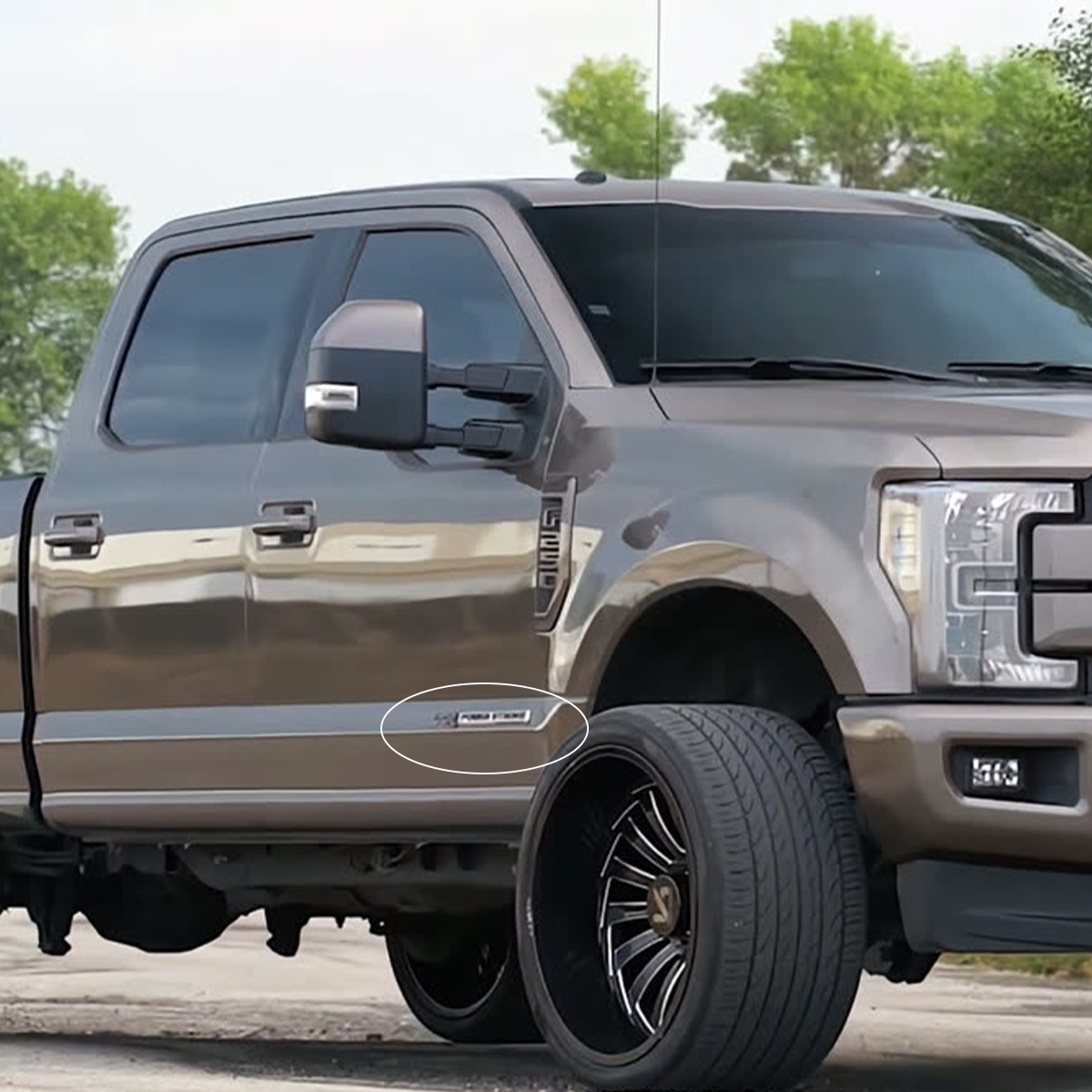 2017-2026 F-250 F-350 F-450 F-550 Super Duty Fender Badge ABS Chrome Black Ford Self-Adhesive Decal Nameplate