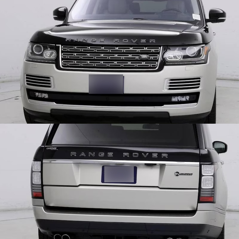 1pc Range Rover Plastic Front Hood / Rear Tailgate Letters Glossy Black Land Rover 