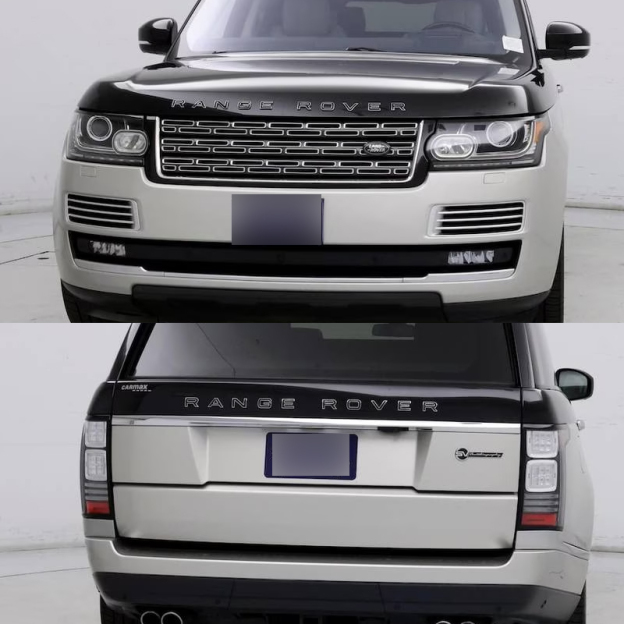 1pc Range Rover Plastic Front Hood / Rear Tailgate Letters Glossy Black Land Rover 
