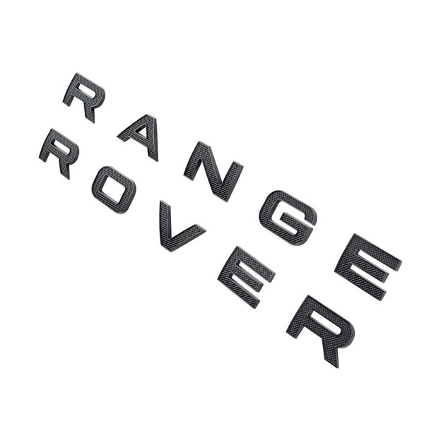 1pc Range Rover Plastic Front Hood / Rear Tailgate Letters Glossy Black Land Rover 