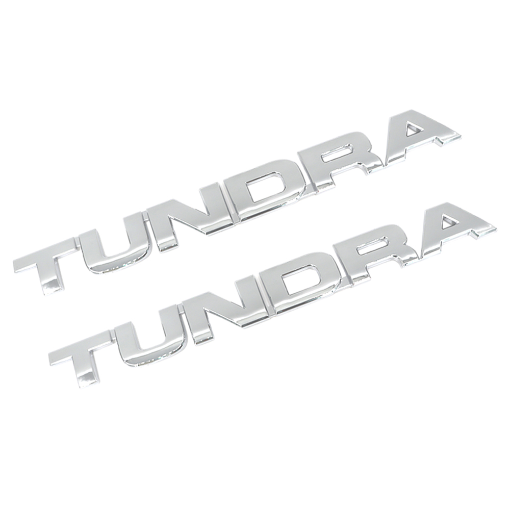2PCS 2007-2013 TUNDRA ABS 3D Side Door Nameplate Letter Gloss Silver Toyota 75471-0C050