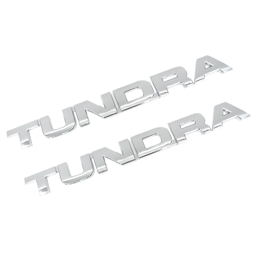 2PCS 2007-2013 TUNDRA ABS 3D Side Door Nameplate Letter Gloss Silver Toyota 75471-0C050