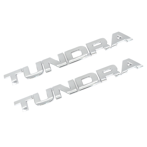 2PCS 2007-2013 TUNDRA ABS 3D Side Door Nameplate Letter Gloss Silver Toyota 75471-0C050