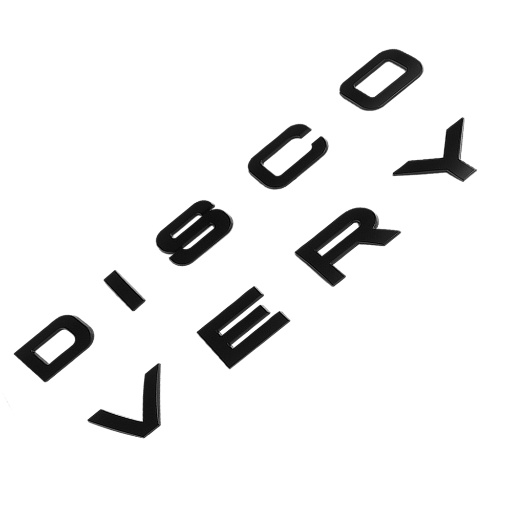 1pc Discovery Plastic Front Hood / Rear Tailgate Letters Sticker Matte Black Land Rover 