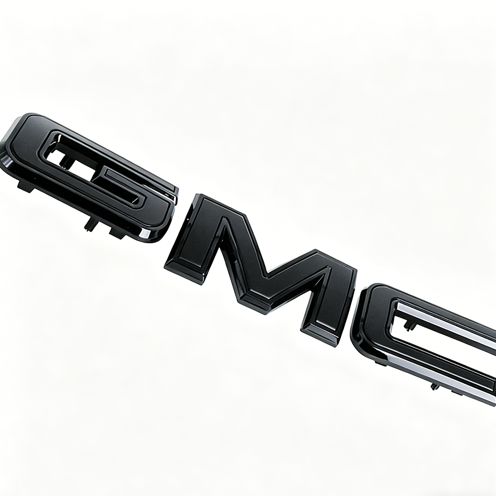 1Pc 2019-2025 Sierra Yukon Canyon ABS Plastic Front Grille Emblem Gloss Black GMC 
