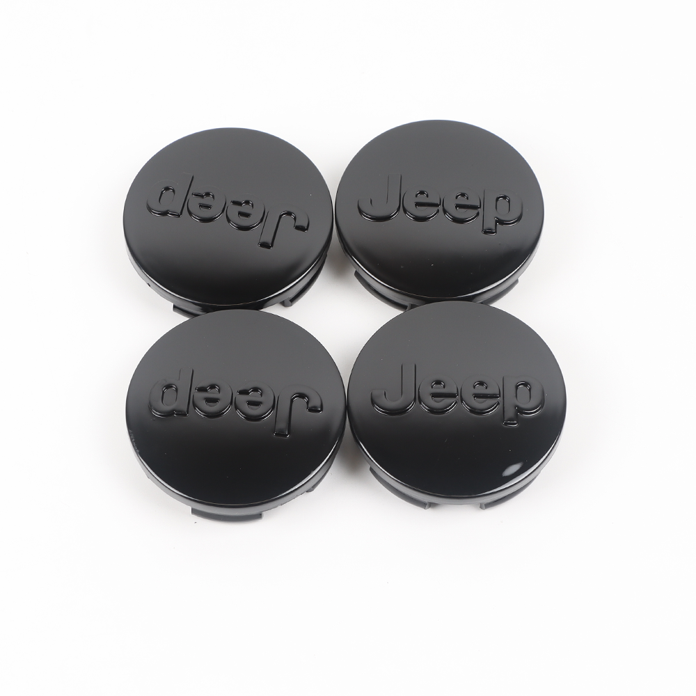 4Pcs 2012-2015 Grand Cherokee Wrangler Compass ABS Plastic Wheel Center Caps Gloss Black Jeep 1LB77DD5AB
