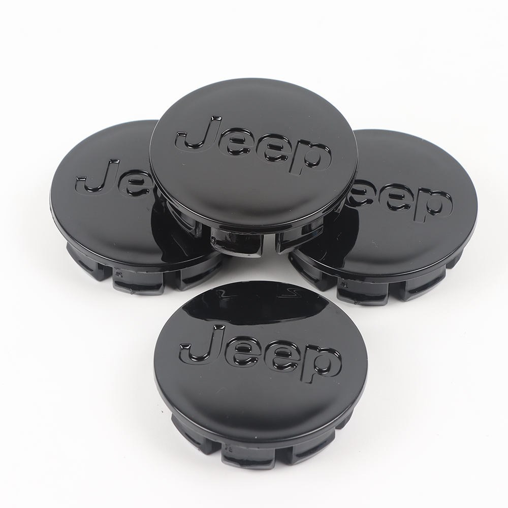 4Pcs 2007-2012 Grand Cherokee Wrangler Liberty ABS Plastic Wheel Center Caps Gloss Black Jeep 52090401 55mm
