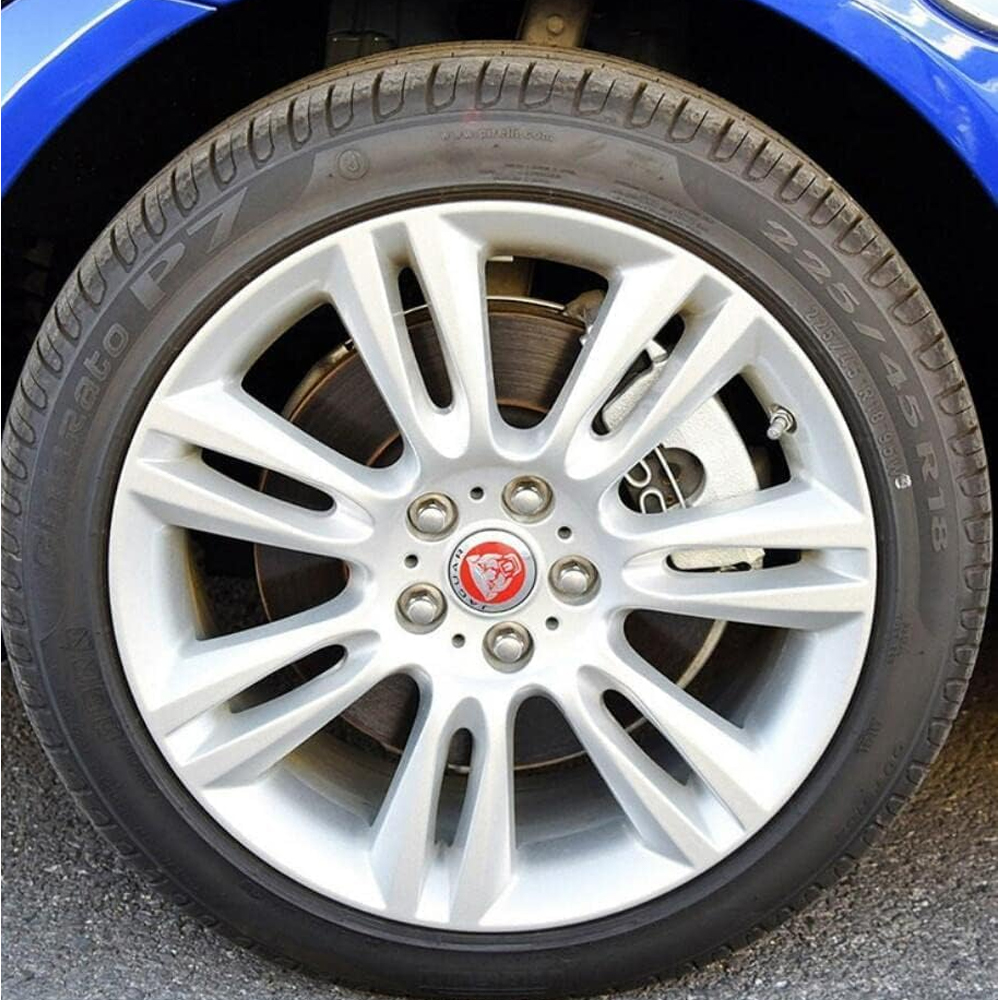 4Pcs 2010-2023 XJ XJR F-Type XF XE F-PACE I-PACE Wheel Center Caps 58mm Red Chrome Set Jaguar Rim Hub Center Cap