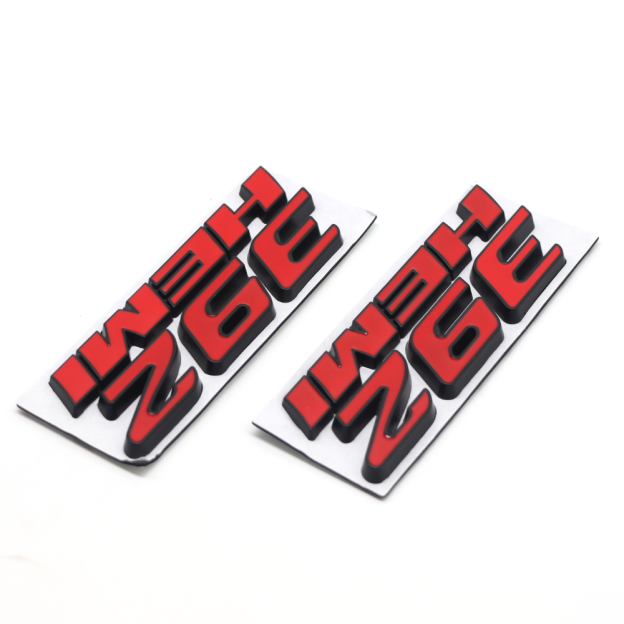 2PCS 392 HEMI SRT Charger Challenger Durango Metal Side Fender Badge 3D Decals Red Black Dodge 68086136AE