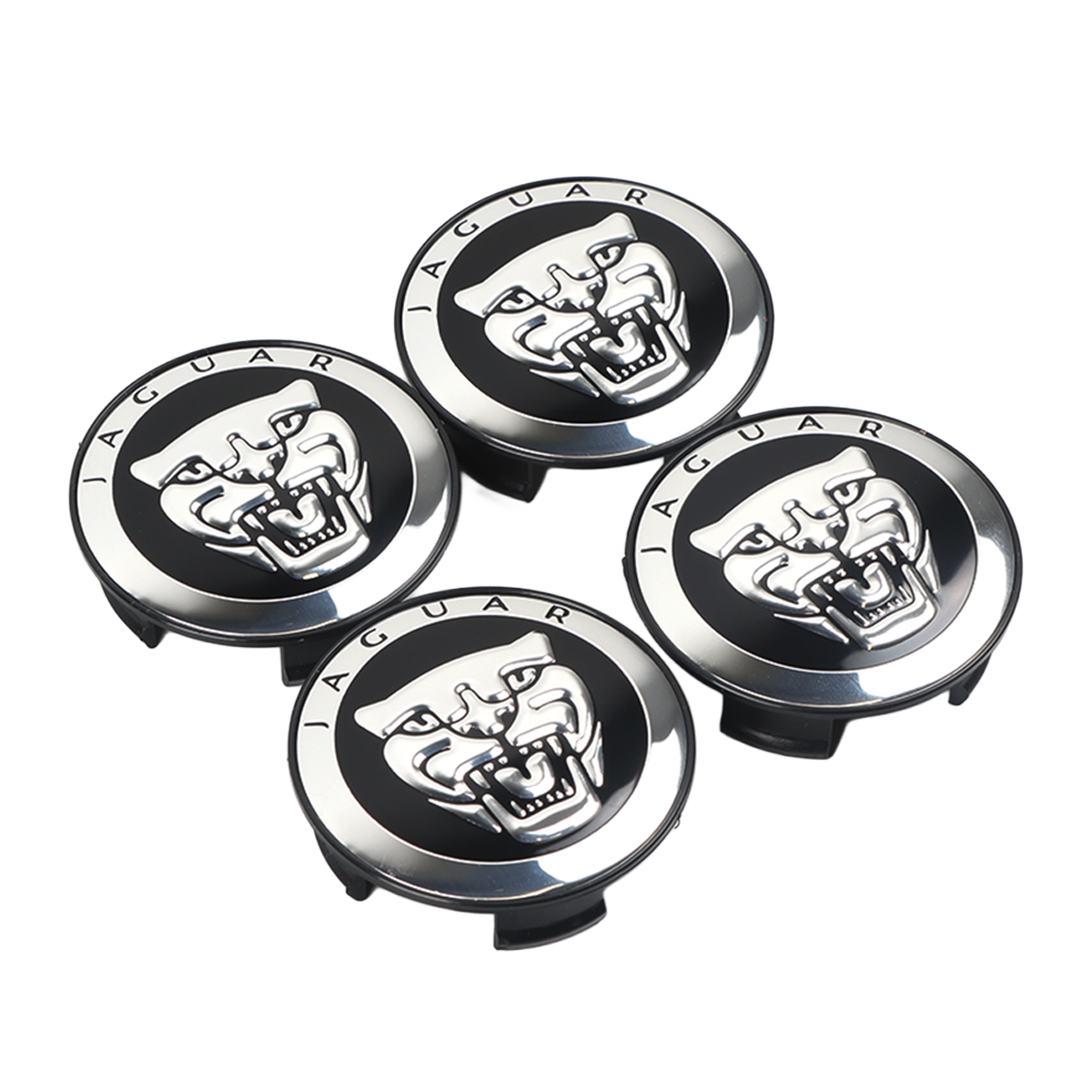 4Pcs 2010-2023 XJ XJR F-Type XF XE F-PACE I-PACE Wheel Center Caps 59mm Black Chrome Set Jaguar Rim Hub Center Cap