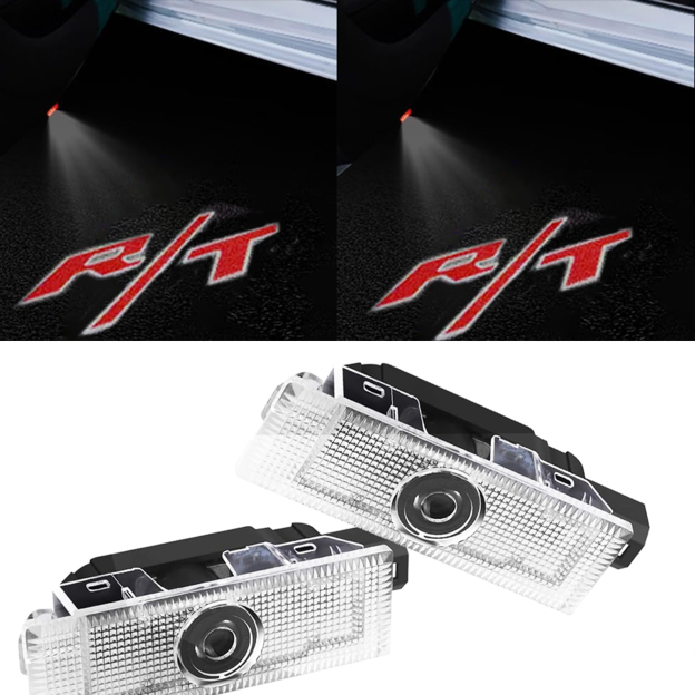 2pcs For 2008-2023 Challenger R/T HD Car LED Door Courtesy Puddle projector Light Red Dodge 