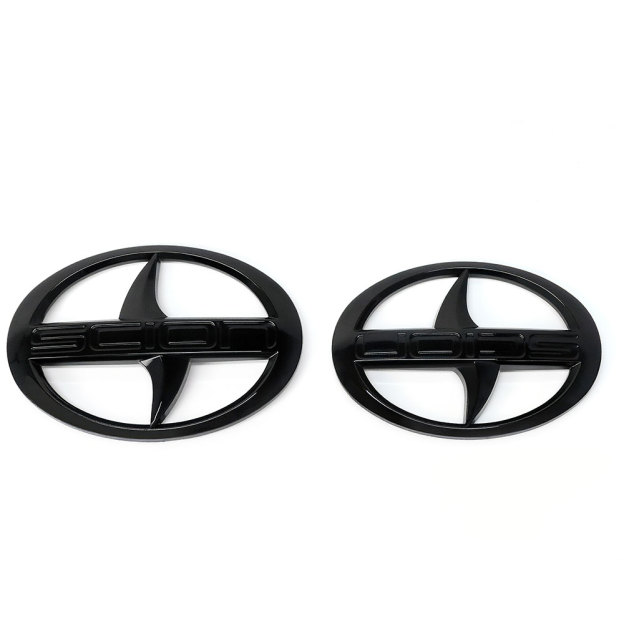 2pcs 2012-2016 FRS FR-S Front & Rear Badge Nameplate Emblem Gloss Black Toyota