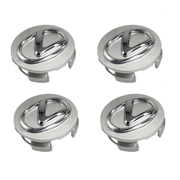4PCS IS GS LS RX NX ES ABS Wheel Center Hub Caps 62mm 2.5'' Gloss Silver Lexus 42603-50370