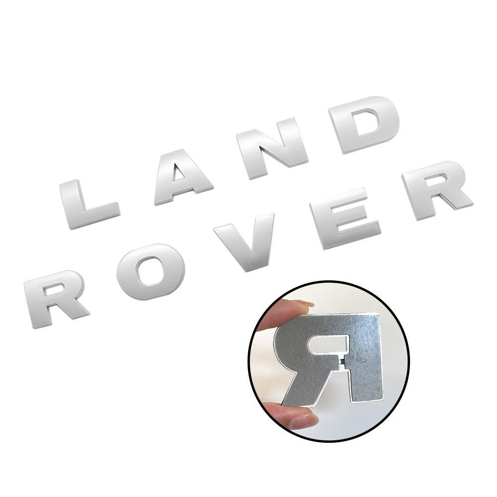 1pc 1989-2004 Land Rover Plastic Front Hood Letters Sticker Matte Silver Land Rover 