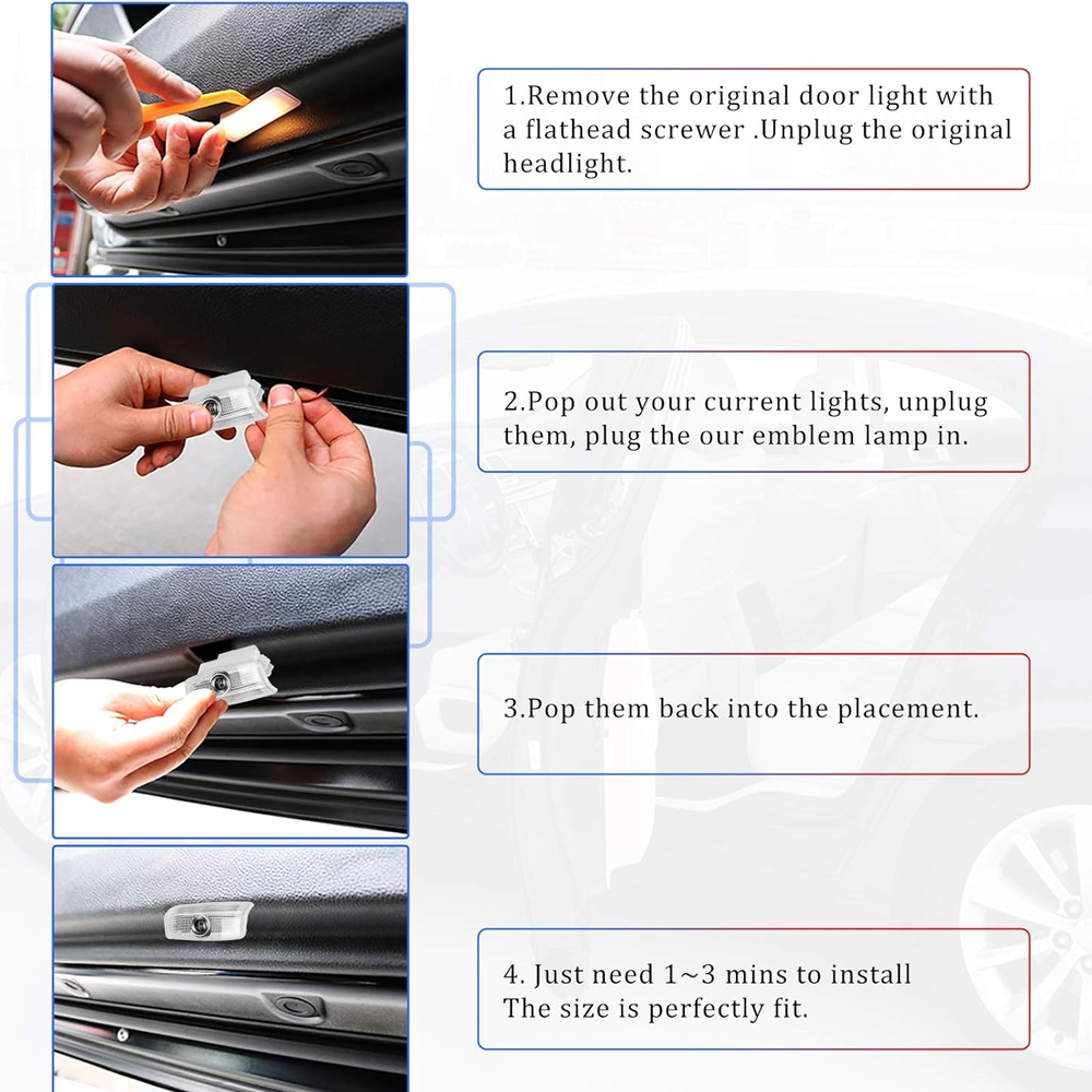 2pc For 2011- 24 Infiniti QX50 56 60 70 80 Q50 60 70 LED Door Light LED Welcome Light White Accessories Infiniti 