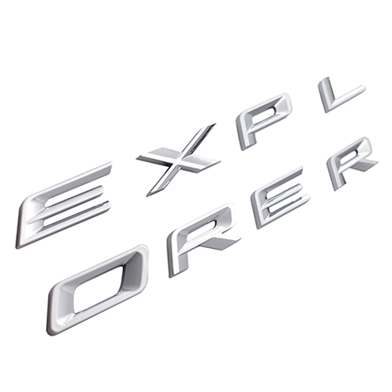 Ford Explorer 2019-2022 Front Hood or Rear Tailgate Letters Emblems Badges 3D Stickers Decals Gloss Silver