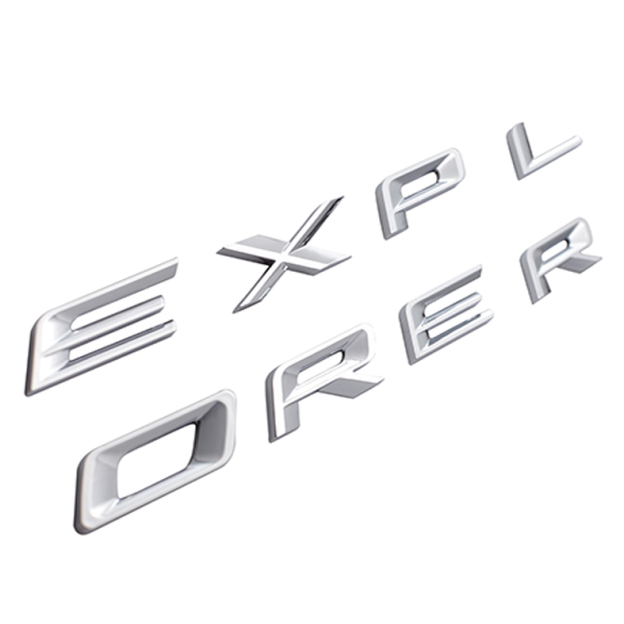 Ford Explorer 2019-2022 Front Hood or Rear Tailgate Letters Emblems Badges 3D Stickers Decals Gloss Silver