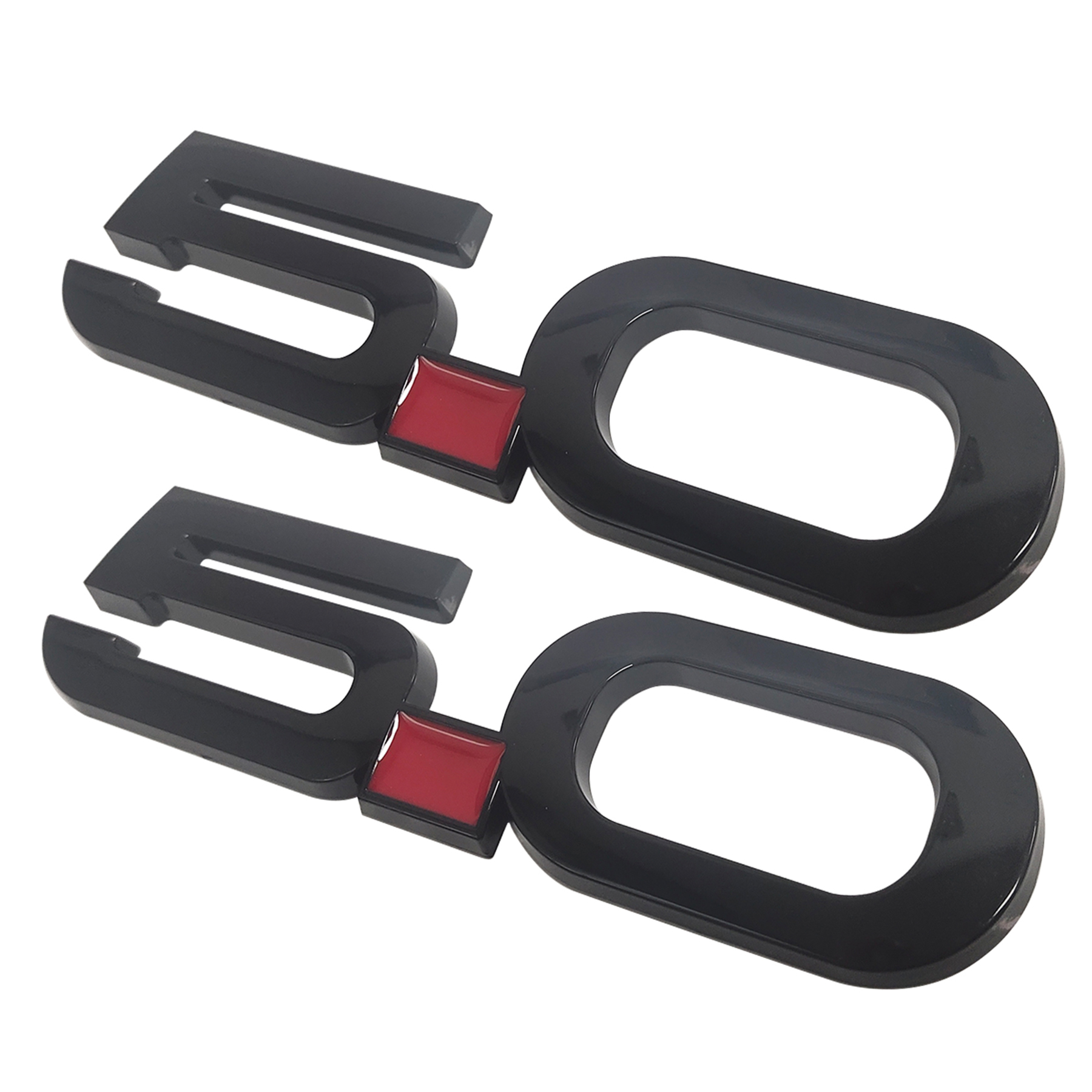 Ford Mustang 2015-2020 GT 5.0 Side Fender Emblems Badges Nameplate 3D Stickers Decals Gloss Black 2PCS SET  