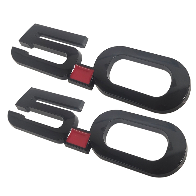 Ford Mustang 2015-2020 GT 5.0 Side Fender Emblems Badges Nameplate 3D Stickers Decals Gloss Black 2PCS SET  