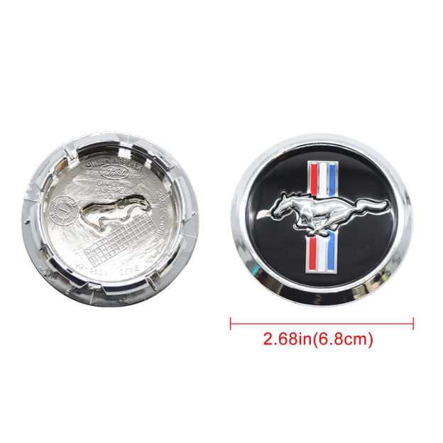 4Pcs 2004-2020 M-ustang Wheel Center Caps Chrome Black Running Horse Ford 5W1J 1A096 BA