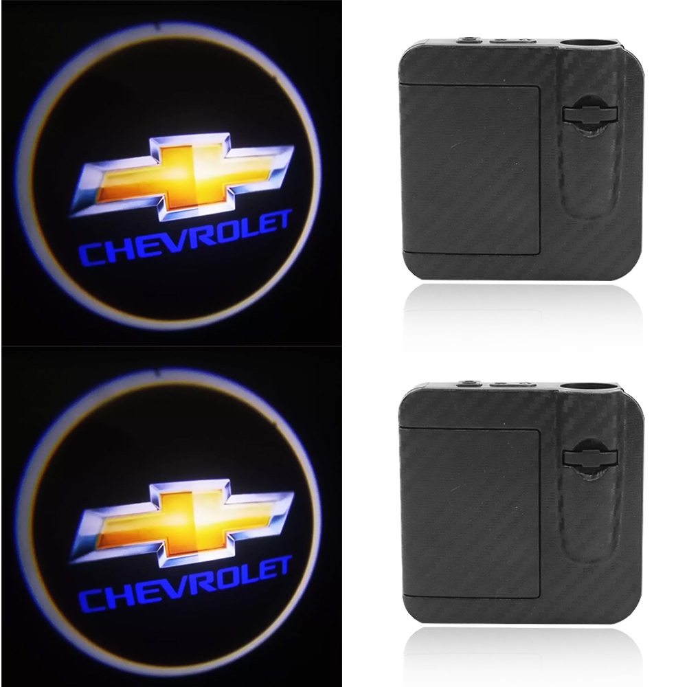 2PCS Projector emblem Ghost Courtesy Door Step LED Light Universal Chevrolet 