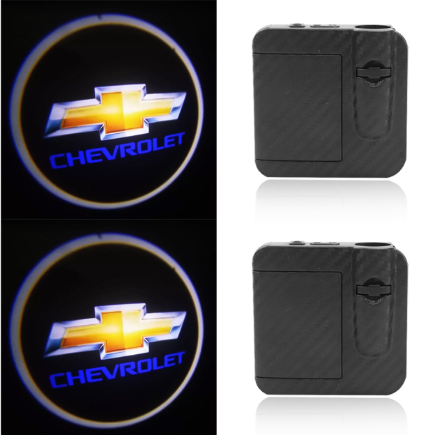 2PCS Projector emblem Ghost Courtesy Door Step LED Light Universal Chevrolet 