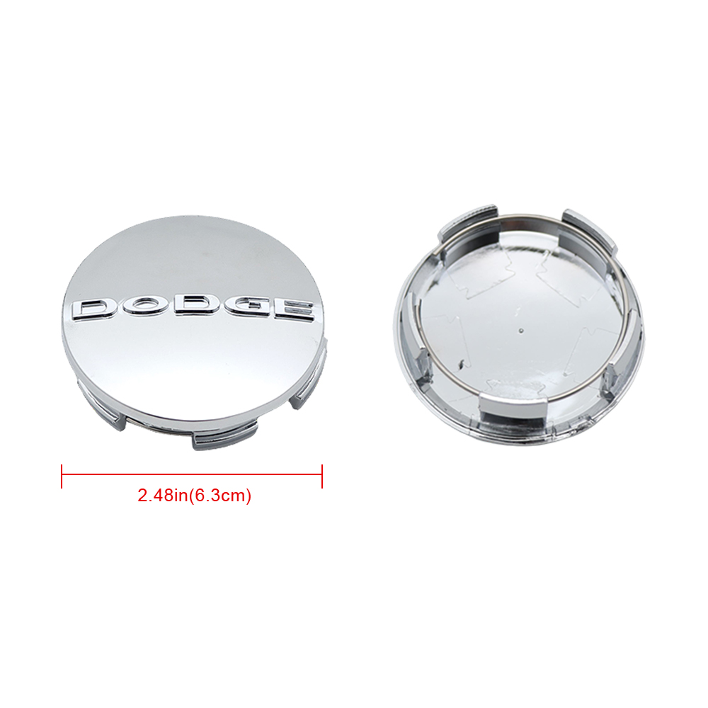 4Pcs 2005-2020 Dodge Letter ABS Wheel Center Caps Gloss Silver 1SK35DX8AA