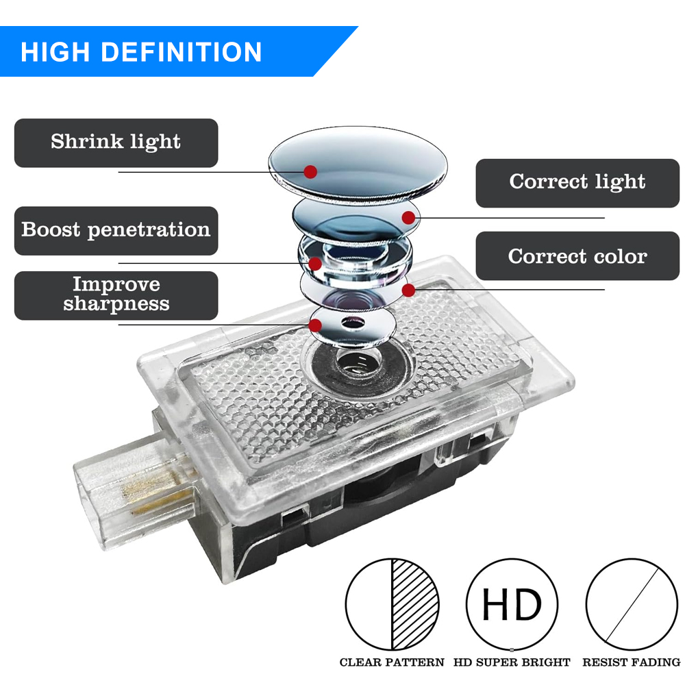 2pcs For 2006-2023 Charger // Car LED Door Projector Puddle Lights HD Lamps White Red Dodge 