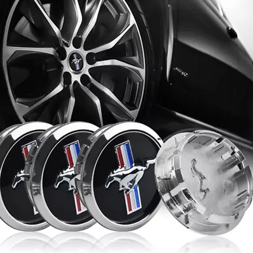 4Pcs 2004-2020 M-ustang Wheel Center Caps Chrome Black Running Horse Ford 5W1J 1A096 BA