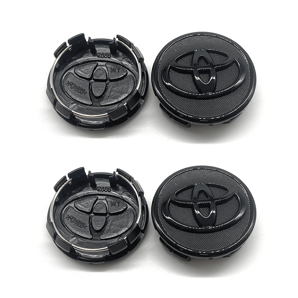 FIT FOR TOYOTA SET OF 4 BLACK 57mm/2.24in Wheel Center Caps