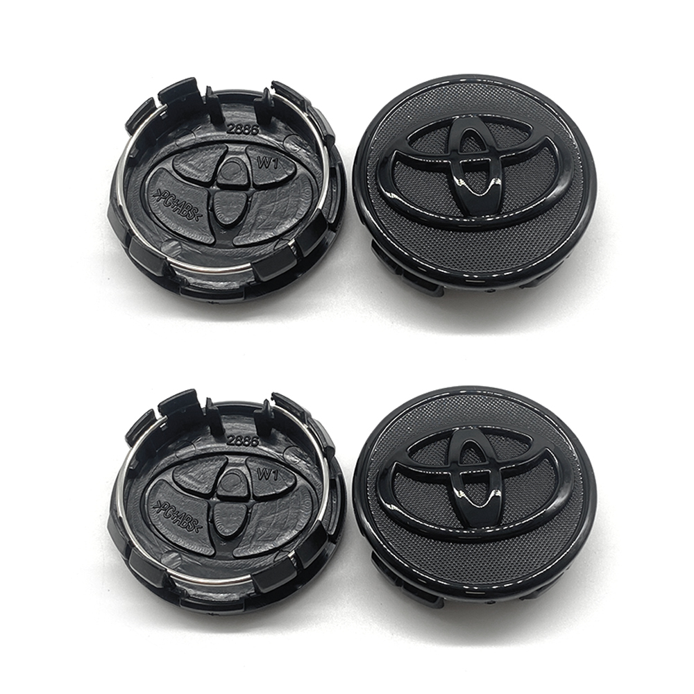 FIT FOR TOYOTA SET OF 4 BLACK 57mm/2.24in Wheel Center Caps